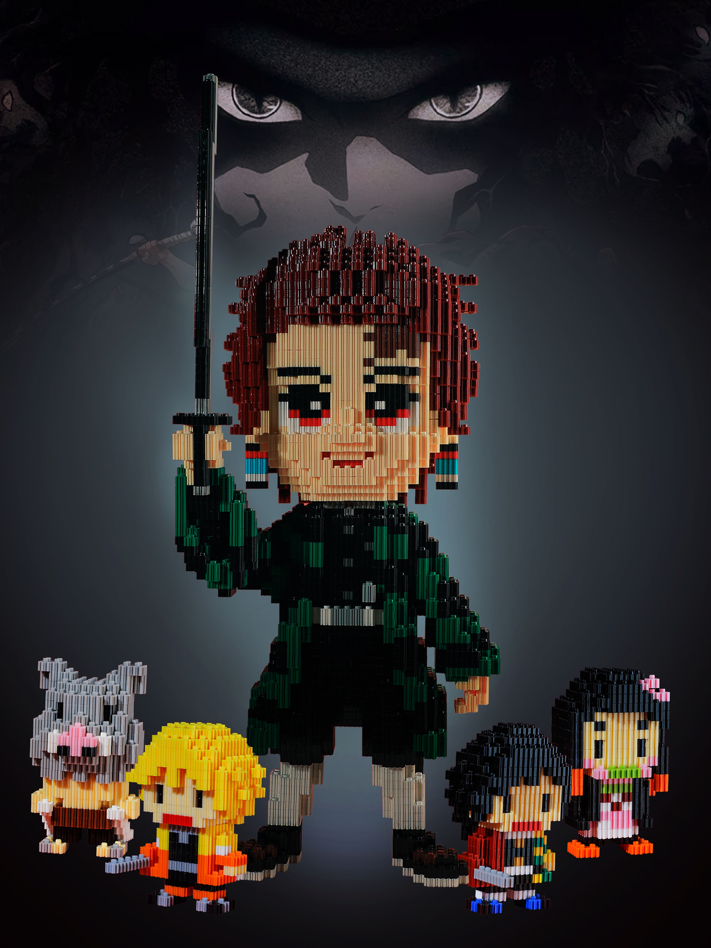 Lechuan 66023 Demon Slayer m Kimetsu No Yaiba - Tanjiro 2994pcs (แบบเฟือง)