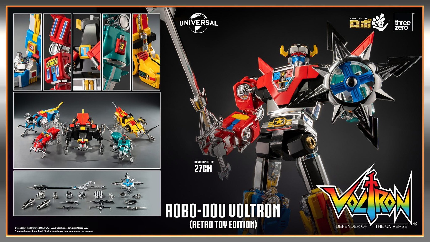 Pre-order : Voltron: Defender of the Universe ROBO-DOU Voltron (Retro Toy Edition) by Threezero