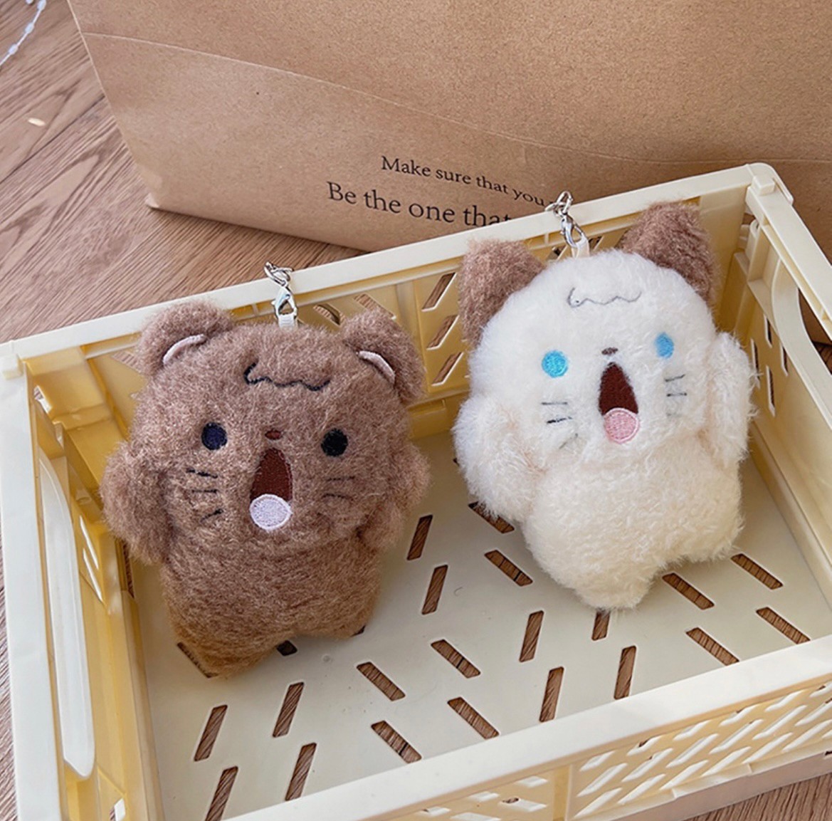 พวงกุญแจ Screaming & Shouting Puppy Dog 🐶 Kitten Cat 🐱 Teddy Bear 🐻 Bunny Rabbit 🐰 Fluffy Plush Keychain