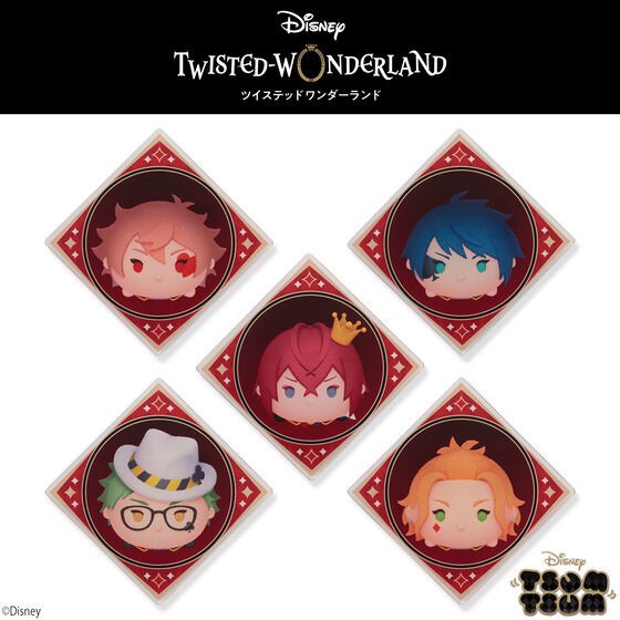 PRE-ORDER : Hapikuro! Disney Twisted Wonderland Tsum Tsum Acrylic Badge (Random)