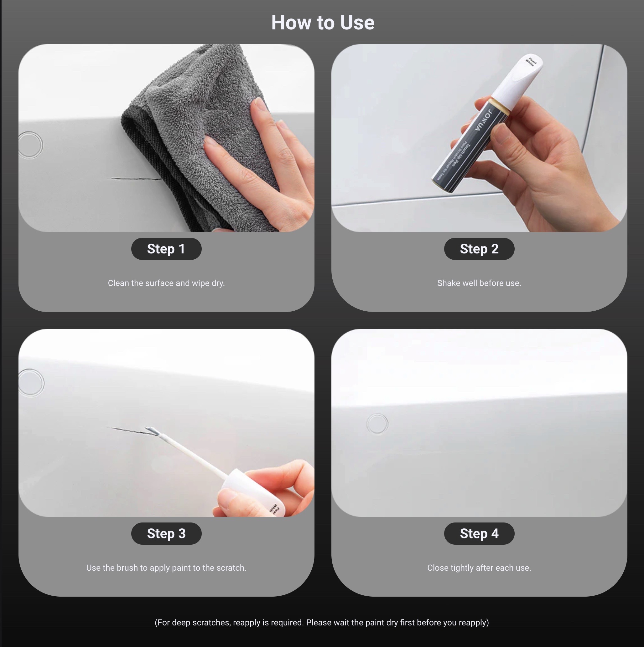 ส่งจาก กทม Jowua Touch-up Paint for Tesla Model 3 Model Y Model Y Juniper Model 3 High land สีแต้มรถ