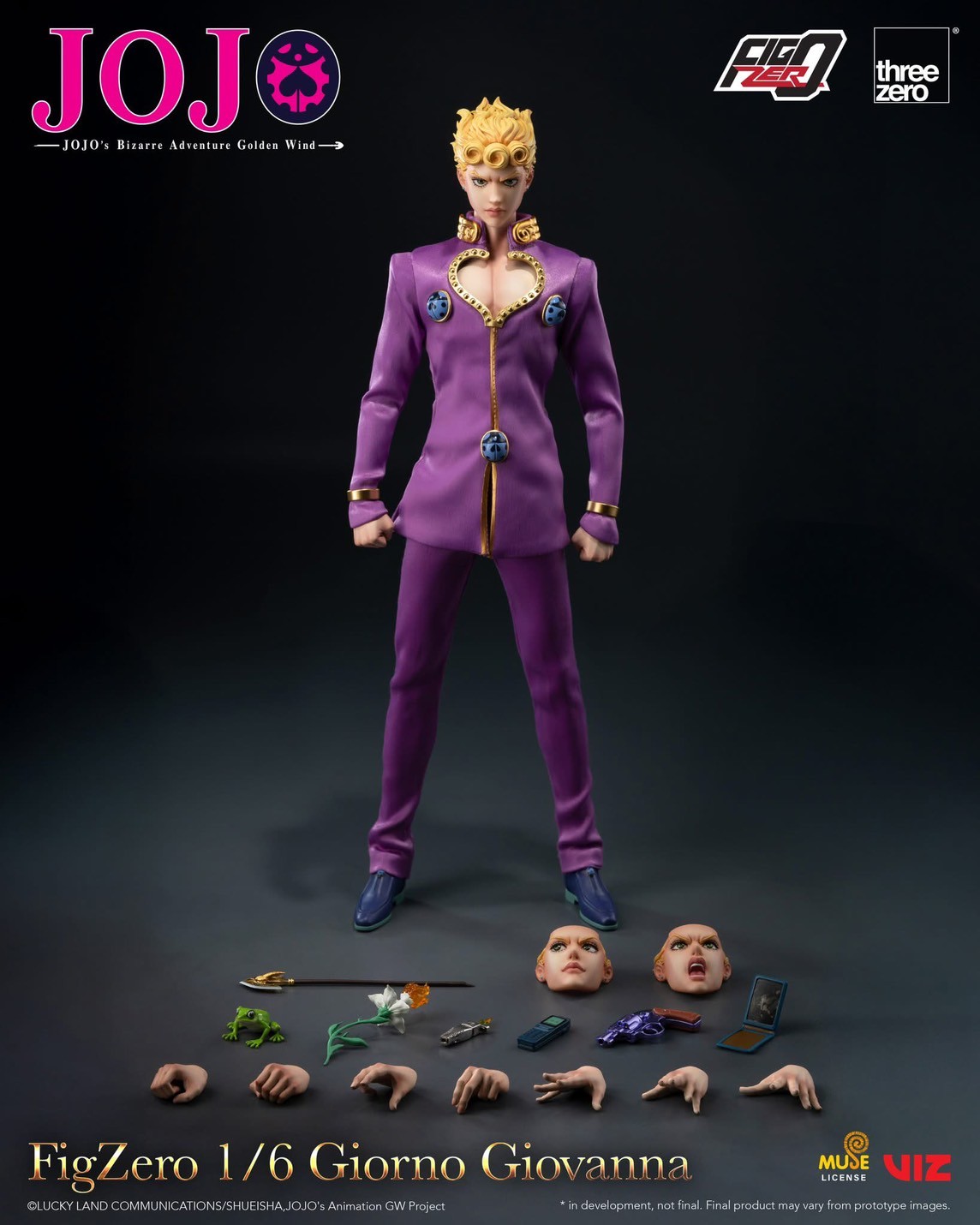 Pre-order : JOJO’s Bizarre Adventure: Golden Wind FigZero Giorno Giovanna 1/6 Scale Figure by Threezero