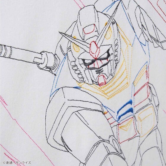 PRE-ORDER : STRICT-G graniph "Mobile Suit Gundam" Short Sleeve Embroidered T-Shirt RX-78-2 Gundam (Beam Saber Big Silhouette T-Shirt)