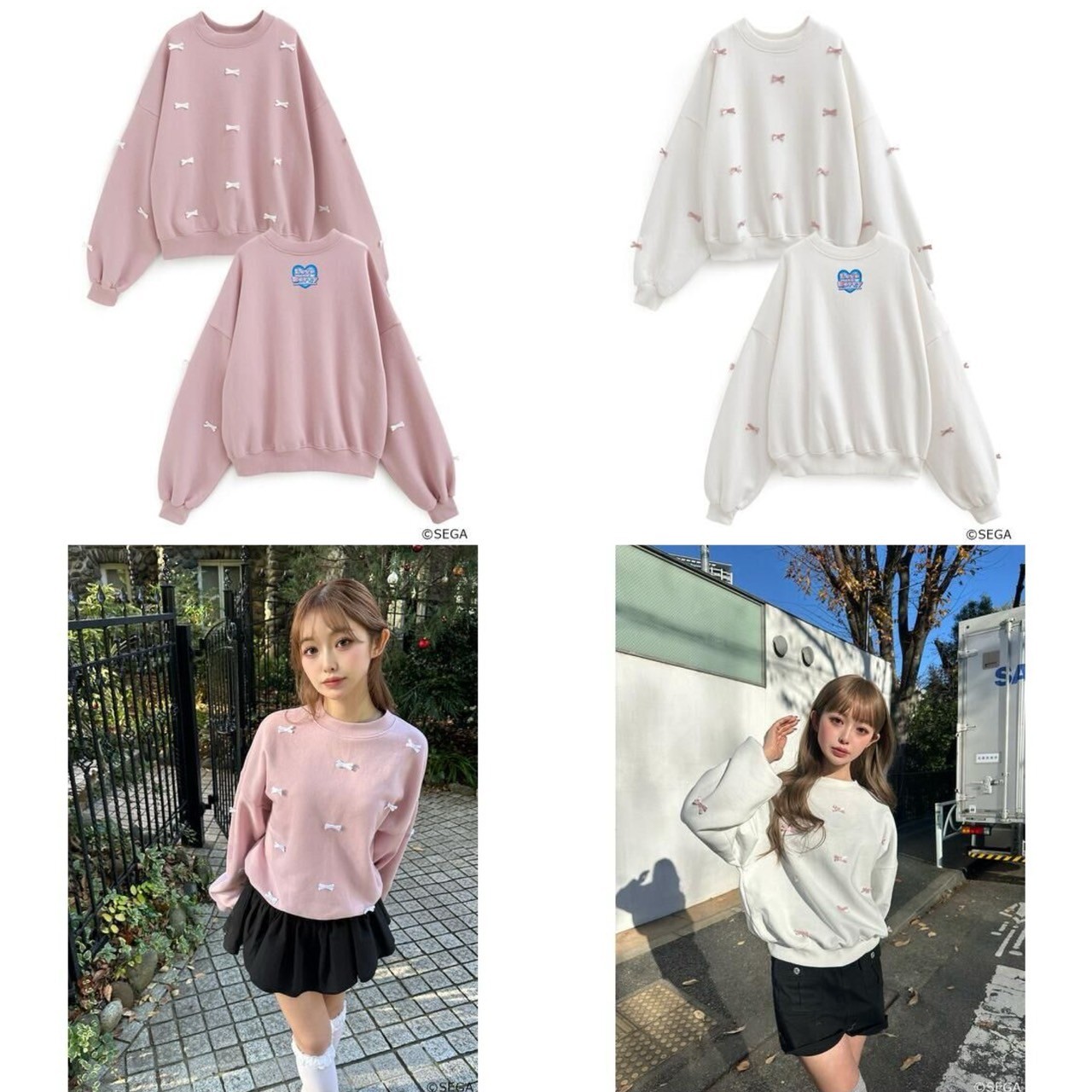 PRE-ORDER : Love and Berry: Dress Up and Dance! x GRL Logo Ribbon Sweat Top