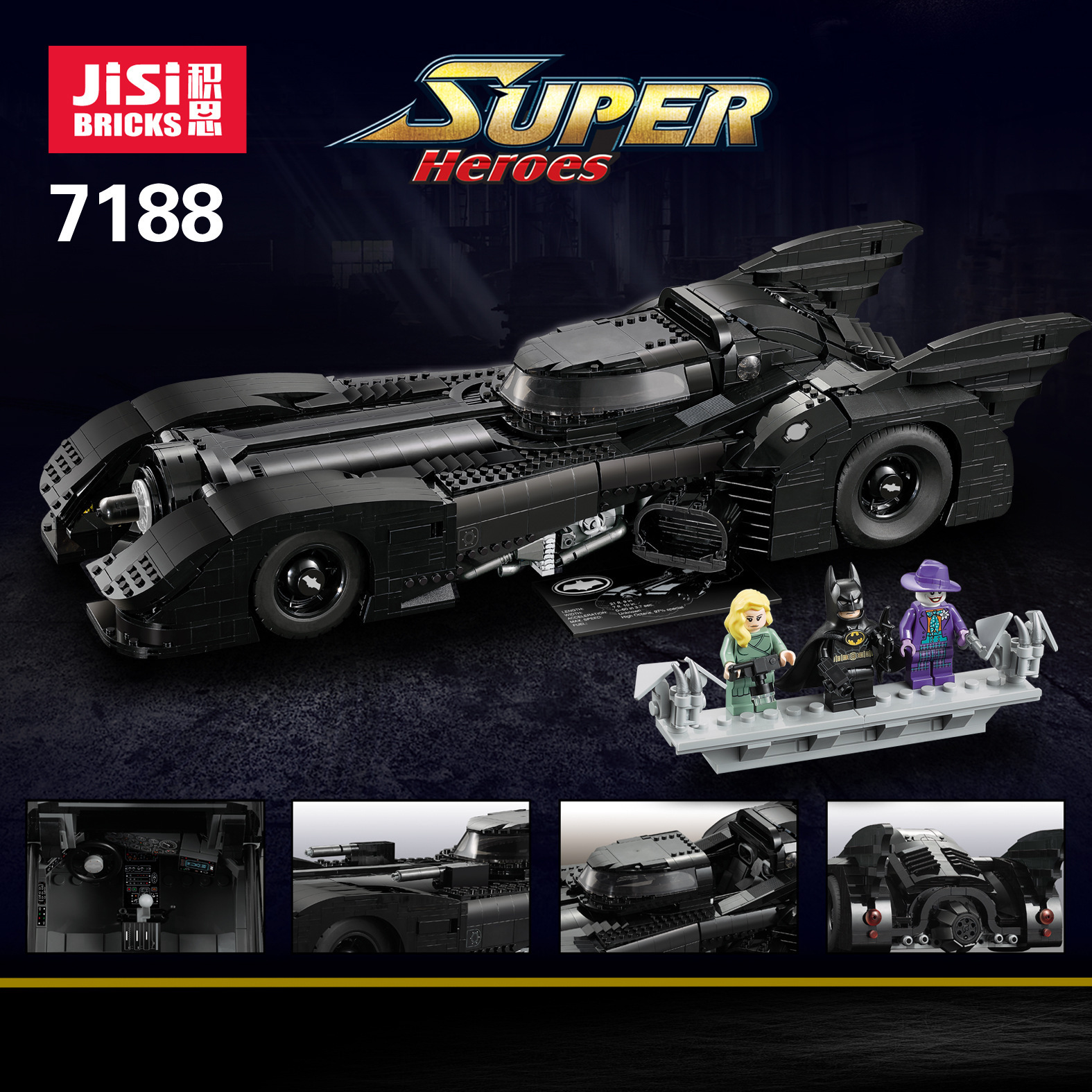 Jisi 7188 Batman Bat Super Car 3472pcs