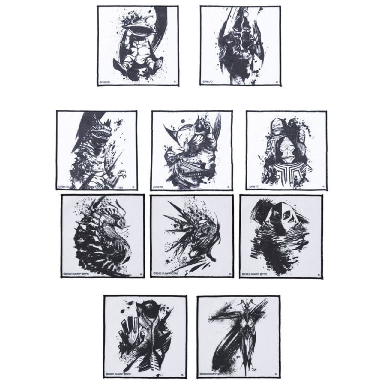 PRE-ORDER : Ultra Monster Hand Towel Ink Painting Style Pattern