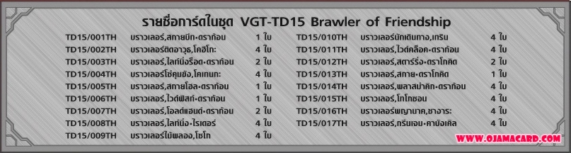 VGT-TD15 - Brawler of Friendship ภาค 4 ชุดที่ 1