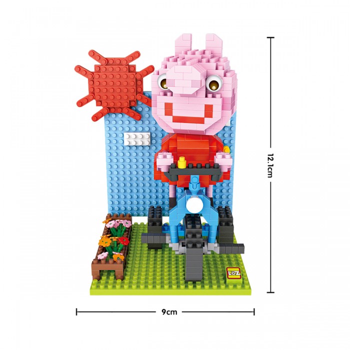 Loz 9745 Peppa Pig Riding Bicycle 460pcs