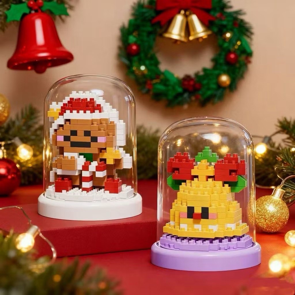 Merry christmas puzzle building blocks ( ชุดคริสต์มาสในแก้วโดมของขวัญ )