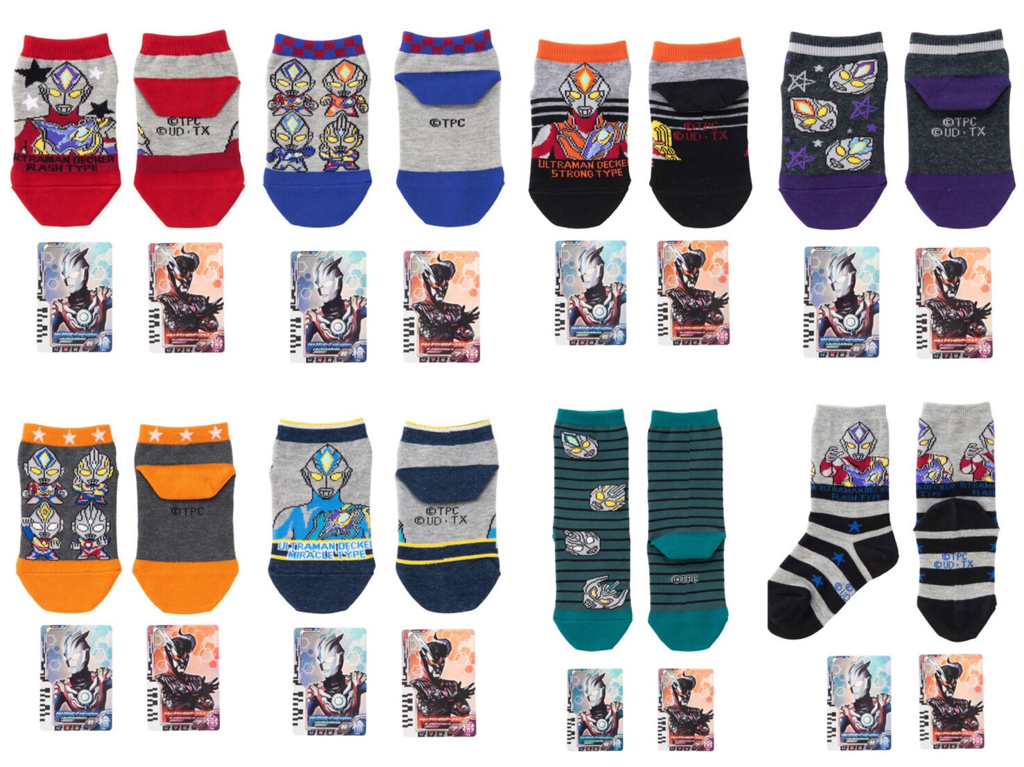 PRE-ORDER : Ultraman Decker Socks with Ultra Dimension Card (15-20cm)