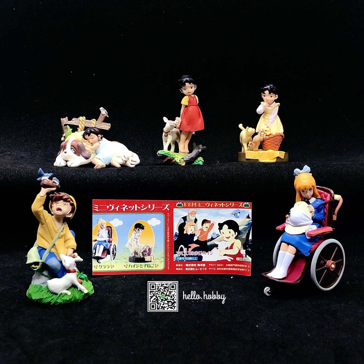 กาชาปอง Kaiyodo Movic K&M Mini Vignette Series The World Masterpiece Theater: Heidi, A Girl of the Alps Gashapon (Set of 5) by Kaiyodo