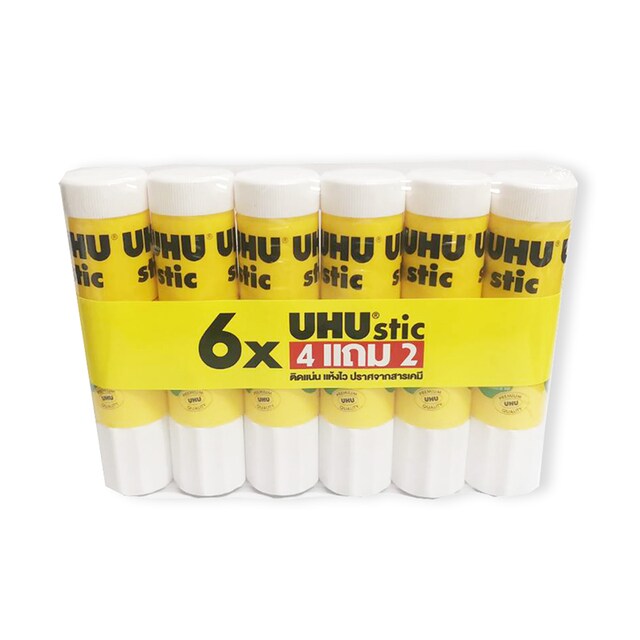 กาวแท่ง 21 กรัม สีขาว (แพ็ค6แท่ง) UHU