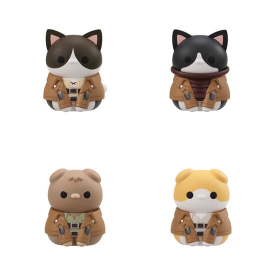 PRE-ORDER : MEGA CAT PROJECT Attack on Titan Nyanko Survey Corps Gathering Nyan! Set [Limited Benefits: Special Cat Can Mascot]