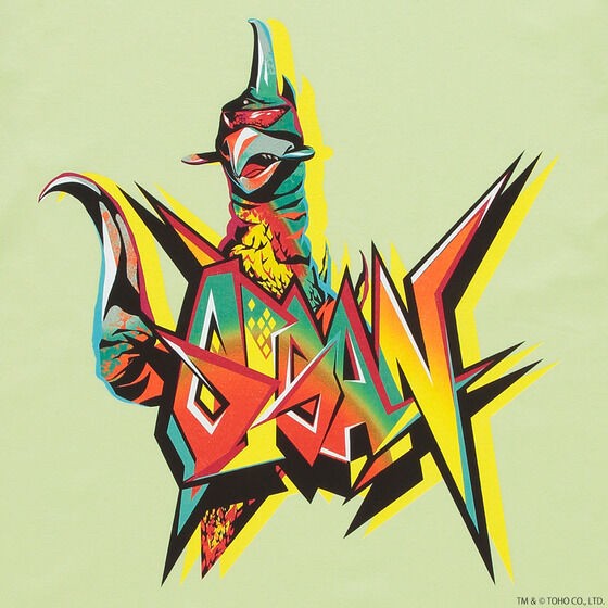 PRE-ORDER : Godzilla Gigan Illustration Long T-shirt A Type (Black / Milky Lime)