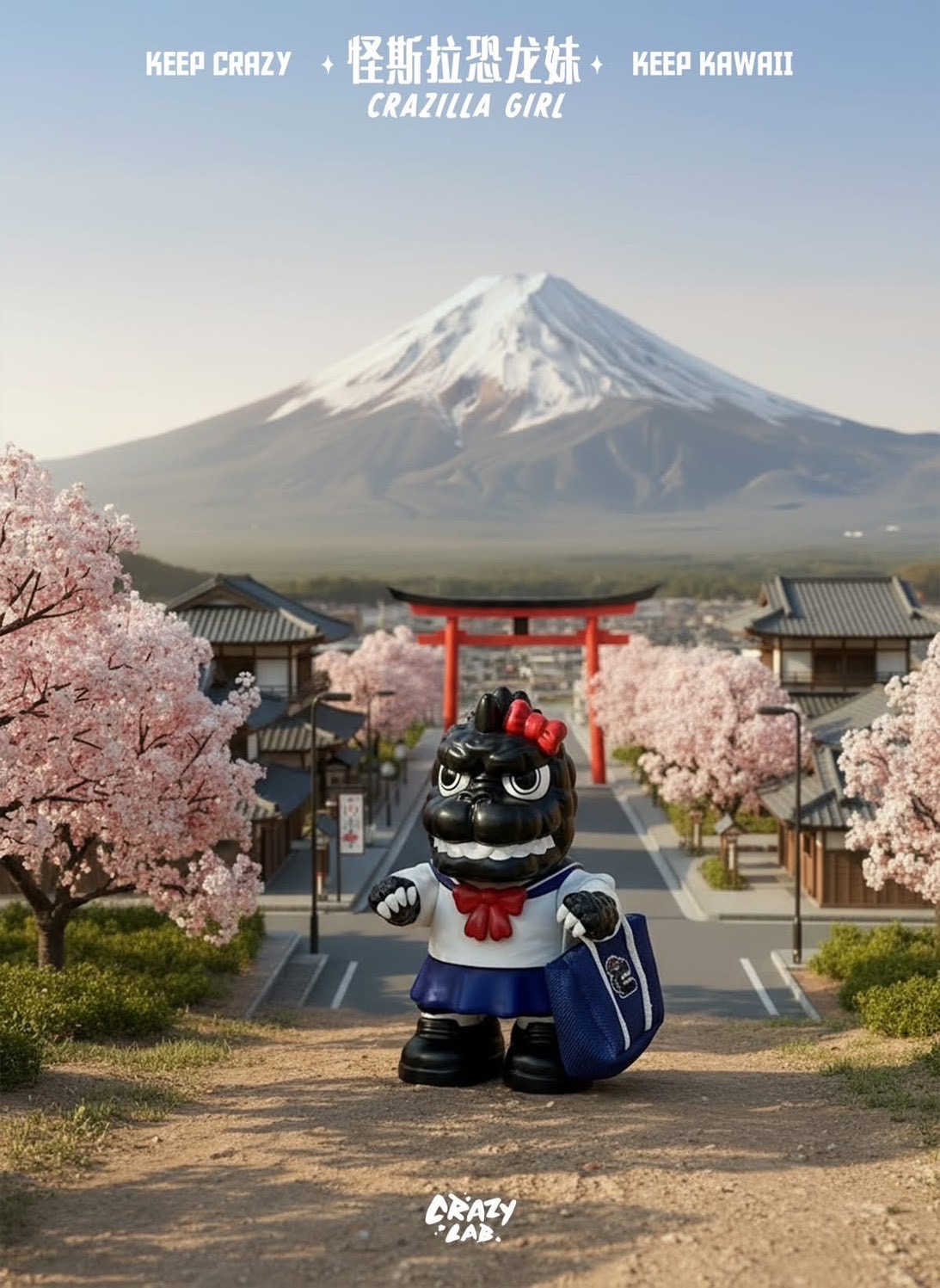 Pre-order : Mini Crazilla Girl Original Designer Cute Monster Trend Toy Figurine by Crazy Lab x James Lee