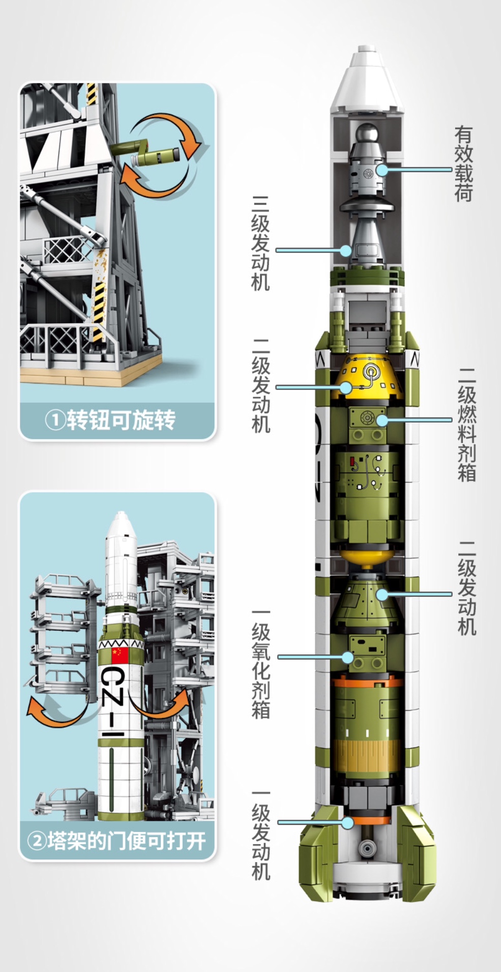 Sembo block 203301-203306 Rocket Ship to the Moon