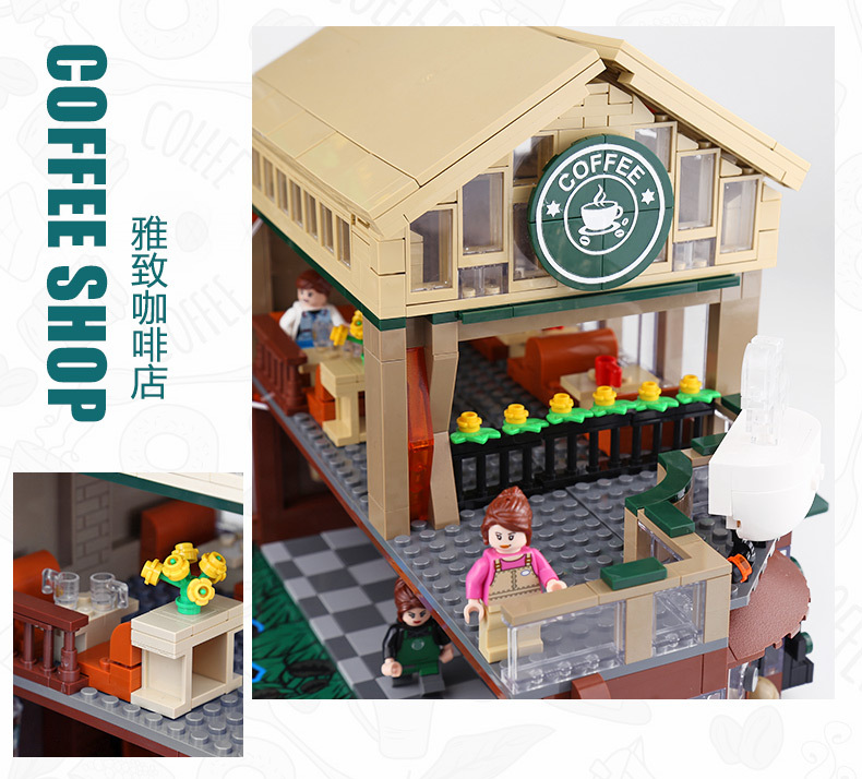 Sembo Block 601093 Starbucks 2095pcs (มีไฟ)