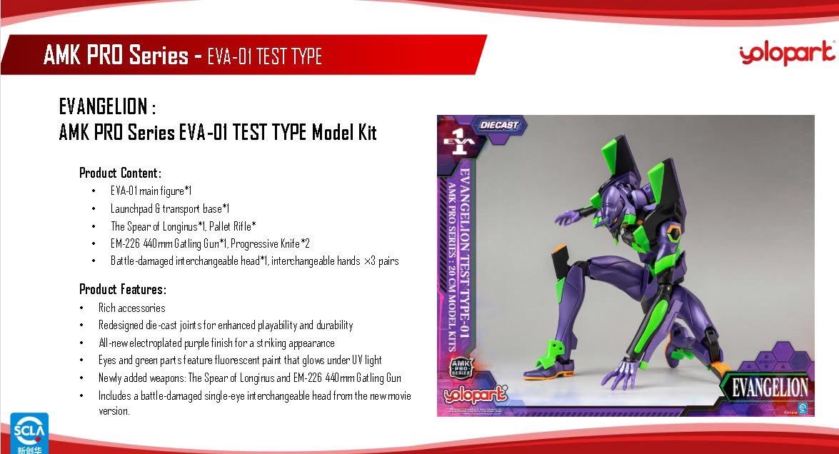 Pre-order : AMK PRO Series Evangelion EVA-01 TEST TYPE Model Kit by Yolopark