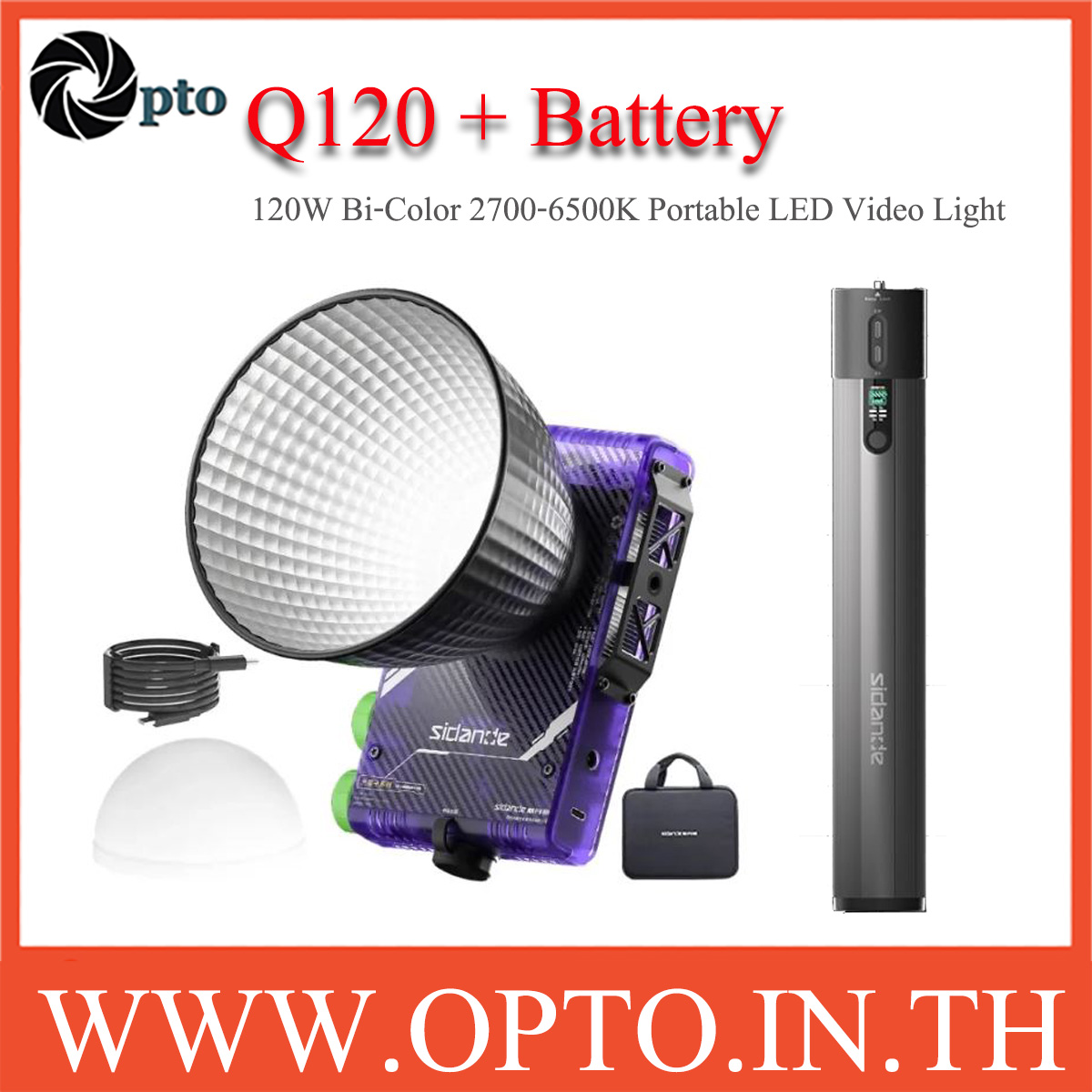 Sidande Q120 + Battery 144wh Bi-Color 2700-6500K Portable LED Video Light Pocket light ไฟLEDพกพาพร้อมแบตเตอรี่ Q120