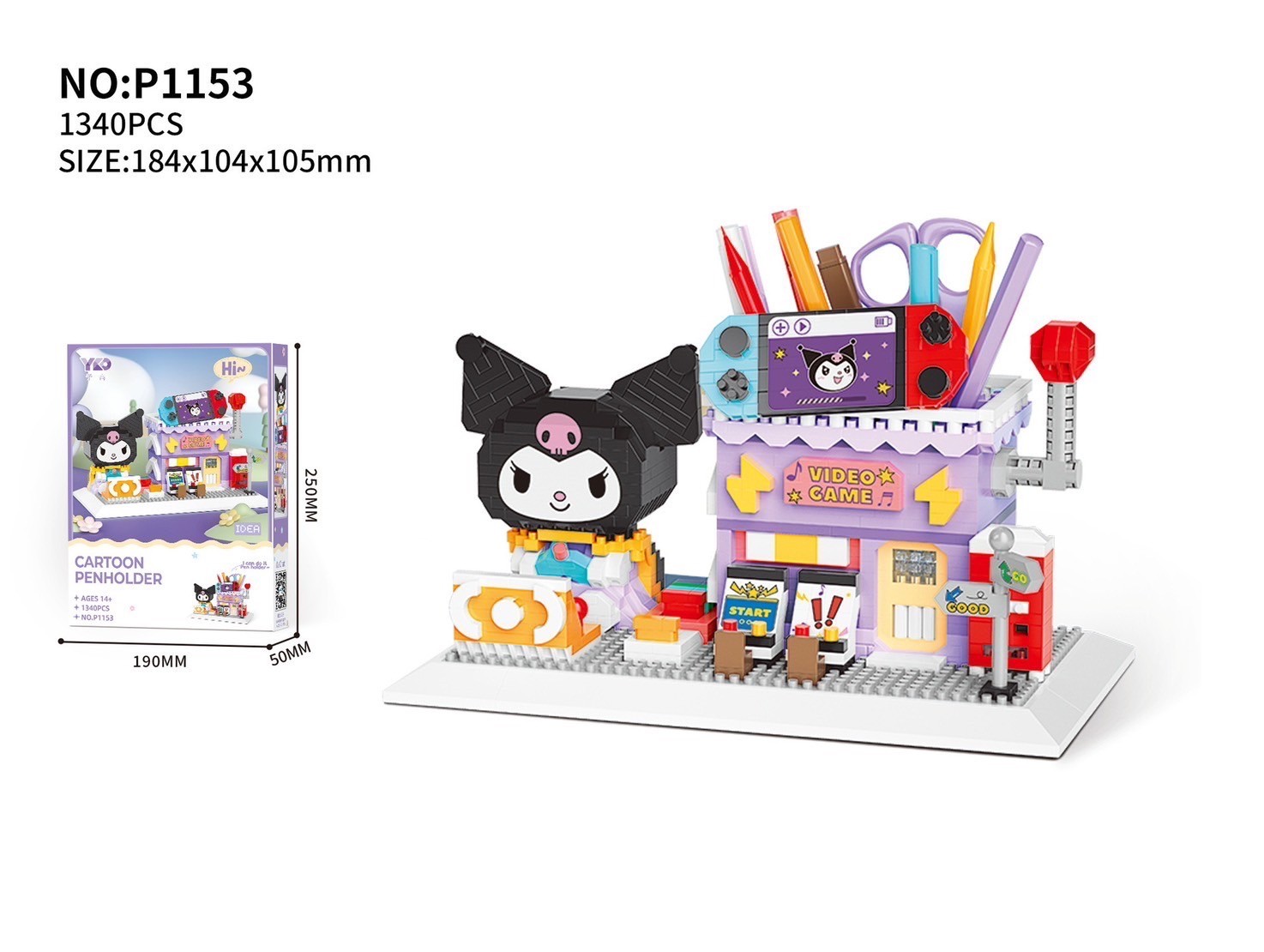 YKO P 1152 - 1157 Pen Holder Shop Set Cinnamoroll / Pikachu / Stella lou / Lotso / Kuromi / Linabel