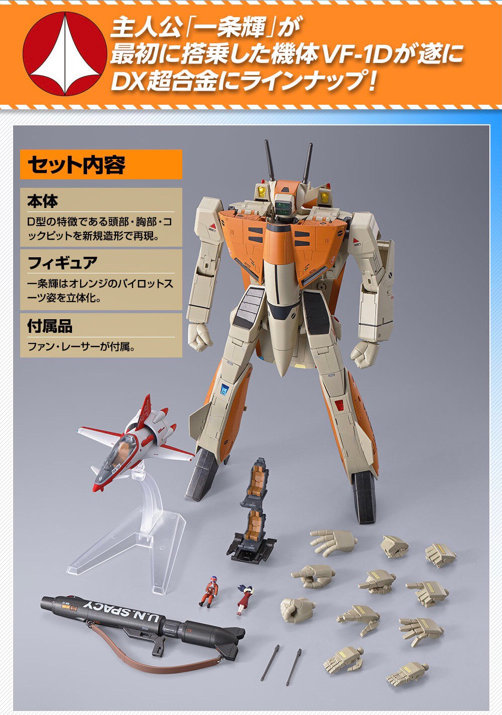 DX Chogokin VF-1D Valkyrie & Fan Racer (Limited Lot JP มีกล่องน้ำตาล) by Premium Bandai