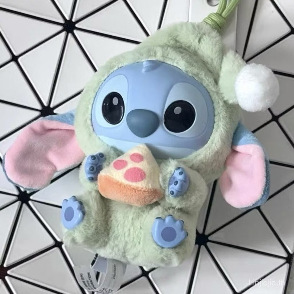 ตุ๊กตาพวงกุญแจ Disney - Lilo & Stitch - Eat Something Before Sleep Series Plush Keychain by Miniso