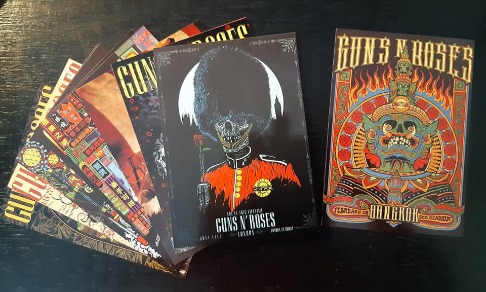 โปสการ์ดเวิลด์ทัวร์วงดนตรี Guns N' Roses