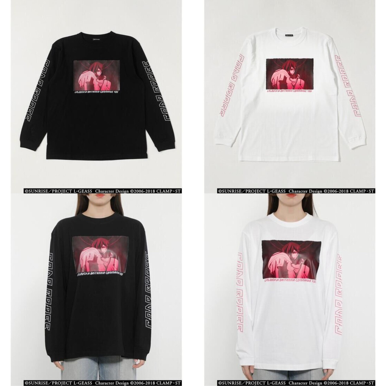 PRE-ORDER : Code Geass R4G Long Sleeve T-shirt Lelouch Pattern