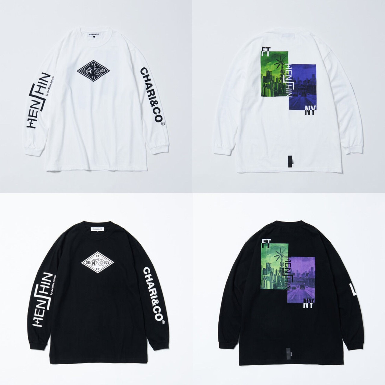 PRE-ORDER : Kamen Rider W Long Sleeve T-shirt | HENSHIN by KAMEN RIDER × CHARI & CO