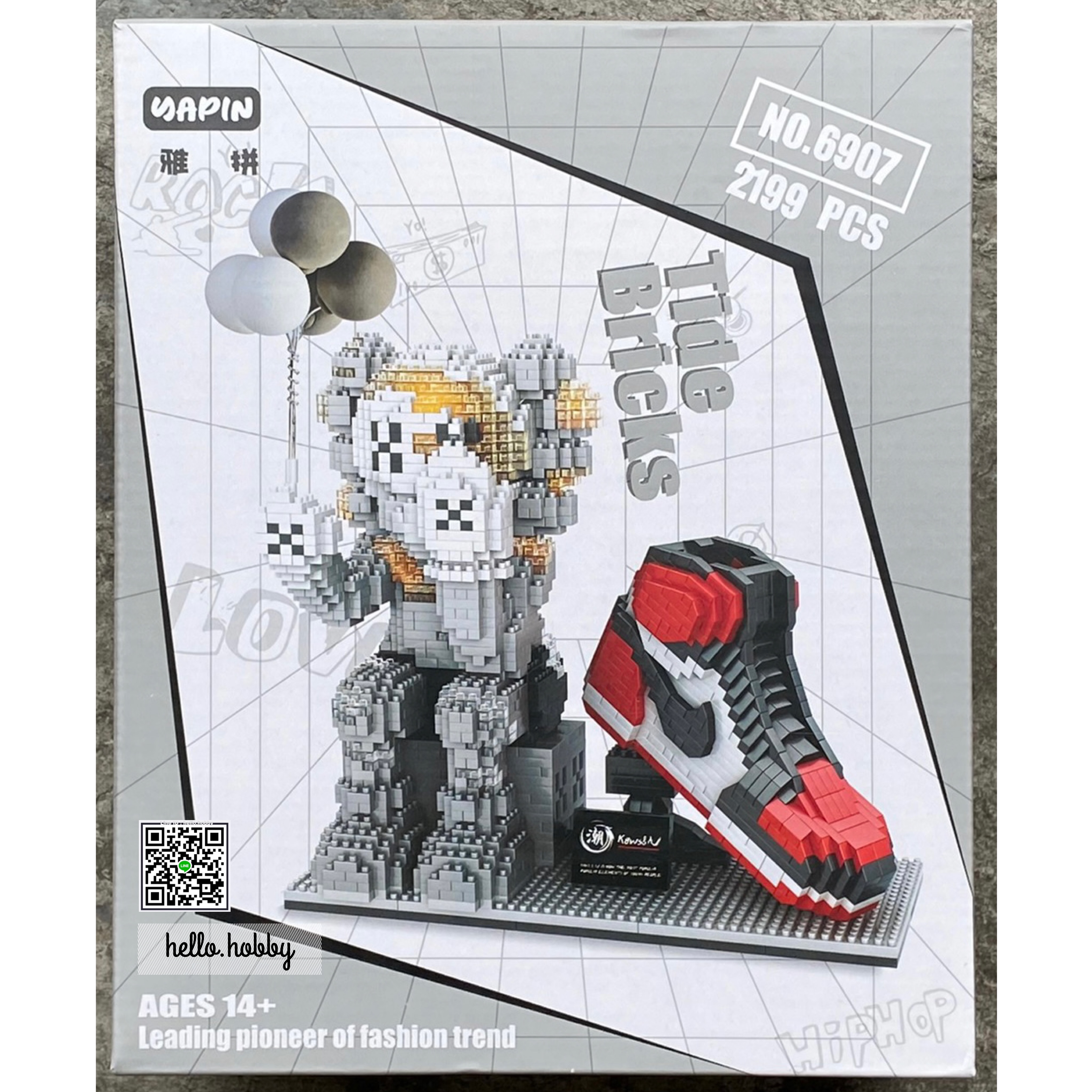 Yapin 6907 Kaws Pen Case 2199pcs (มีไฟ)