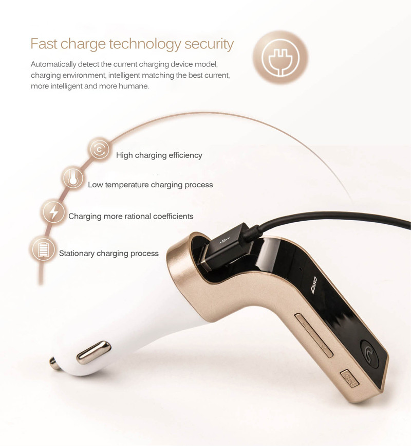 Car G7 USB Bluetooth สีทอง