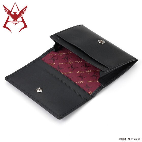 PRE-ORDER : Mobile Suit Gundam Leather Item Collection Char Mark Silver Ver. Business Card Case