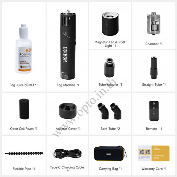 Colbor CF5 Fog Smoke Machine Mini 40W เครื่องสร้างควัน เครื่องพ่นควันแบบพกพาพร้อมรีโมทคอนโทรล Fogger