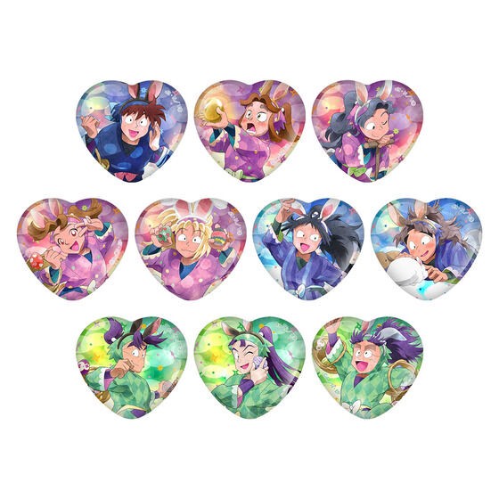 PRE-ORDER : Nintama Rantaro in Namjatown Egg Search Stage Heart Can Badge Collection [1] Complete Set