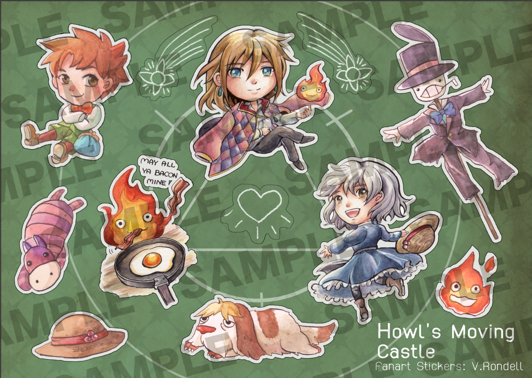 Fan Art Sticker_ Howl's Moving Castle (A6)