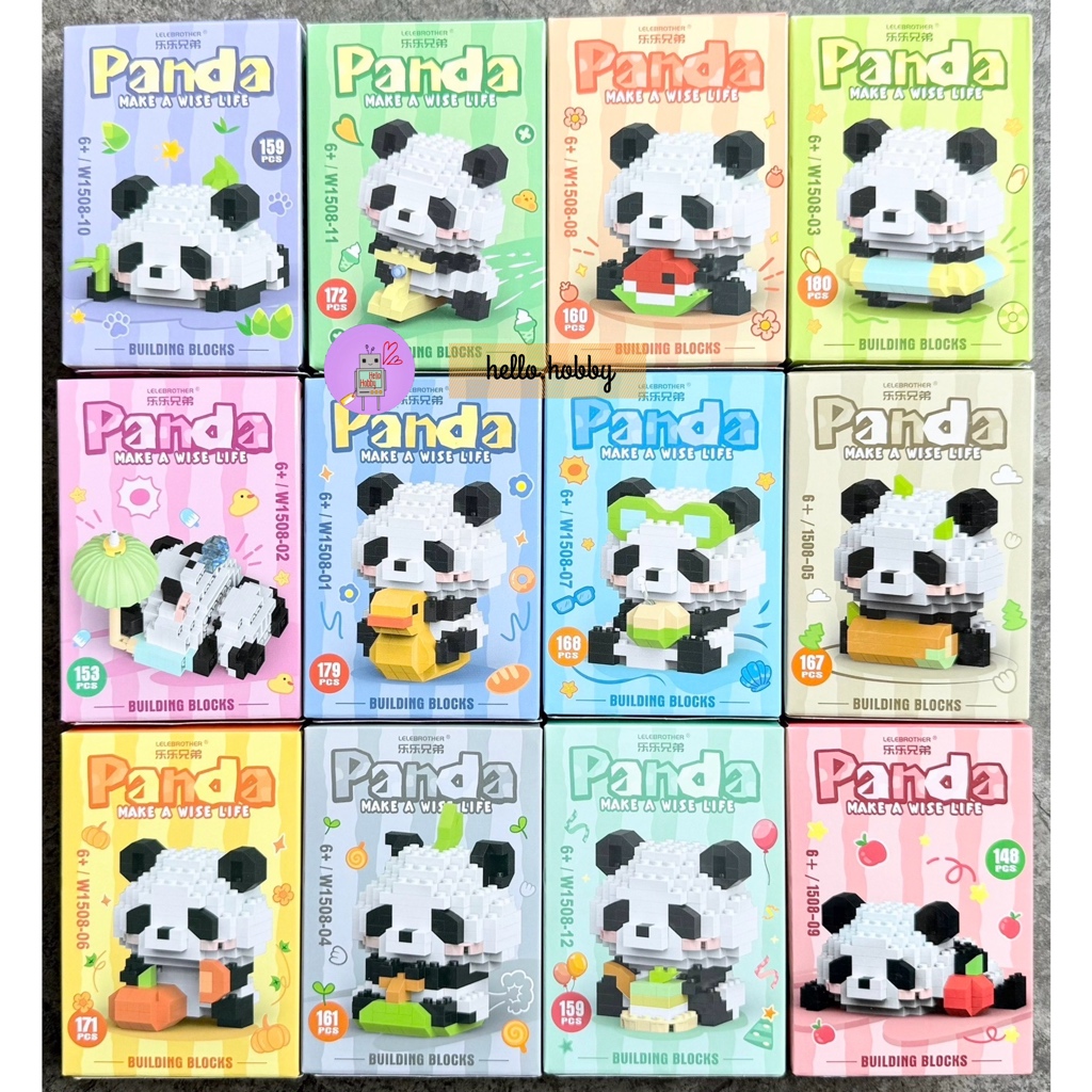 ตัวต่อนาโน Size M - Lele Brother W 1508 Panda Make A Wish Life