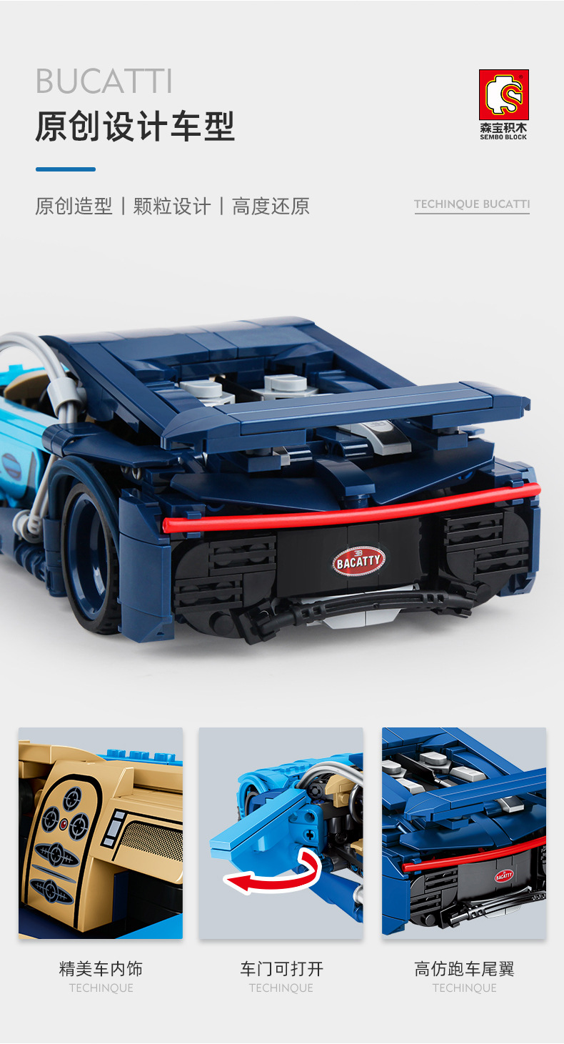 Sembo block 701602 Bugatti 641pcs