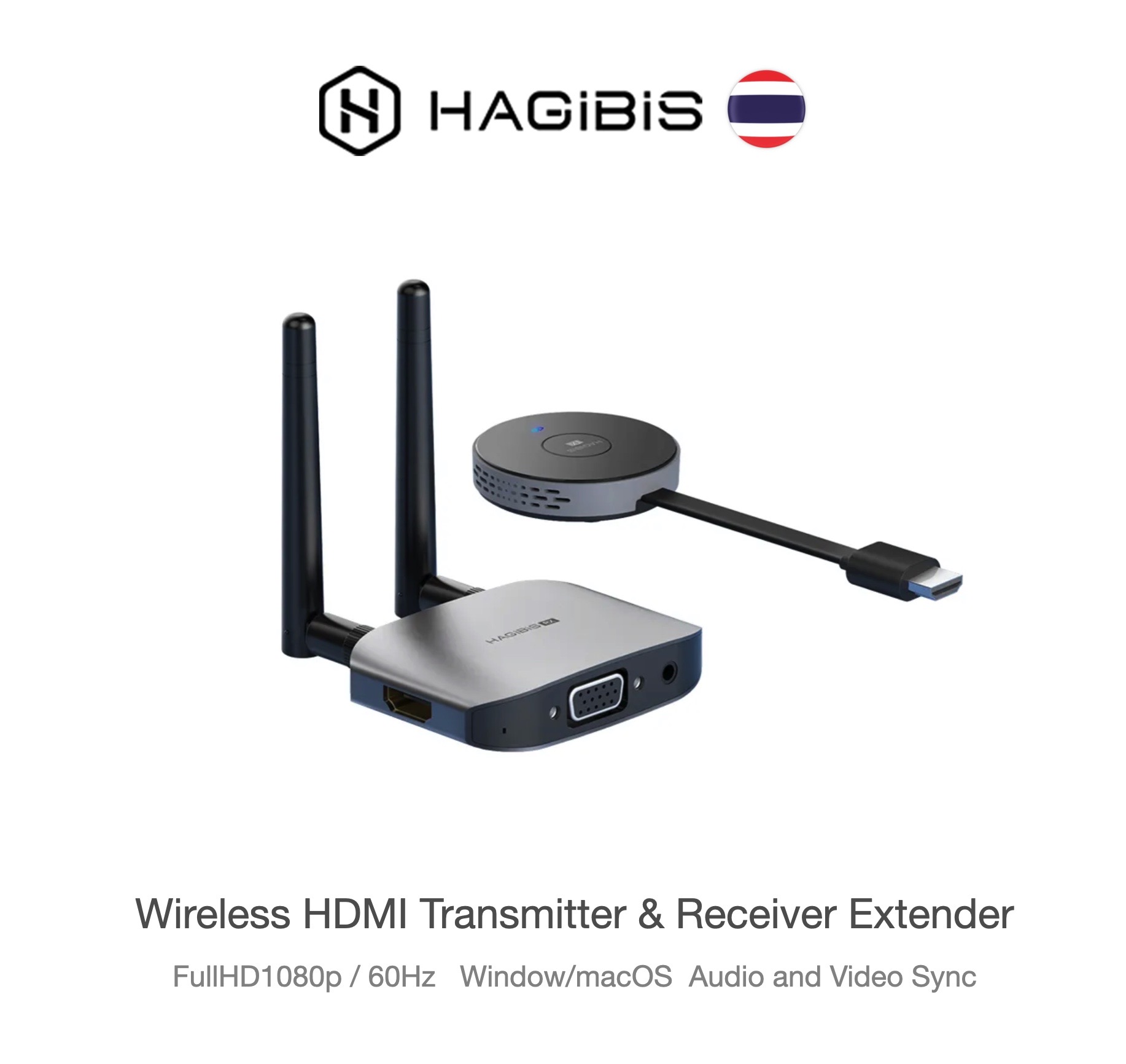 Hagibis G6W ไร้สาย HDMI Video Transmitter & Receiver Extender จอแสดงผล Dongle สำหรับทีวีโปรเจคเตอร์ ประชุม conference
