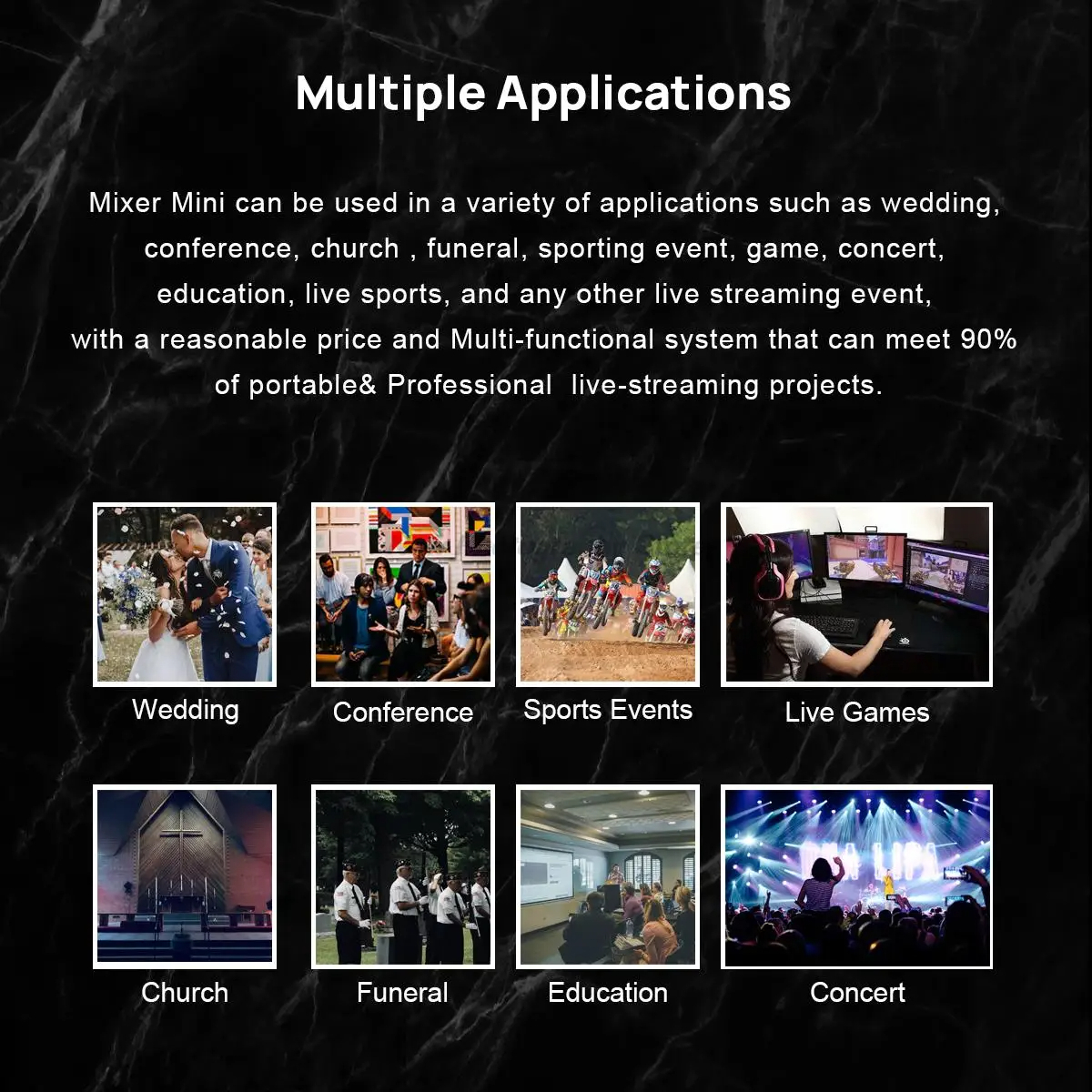 Cinetreak Mixer Mini Multi-Format Video Mixer Switcher 4 HDMI Inputs with USB 3.0 Video Capture PIP Chroma key Live