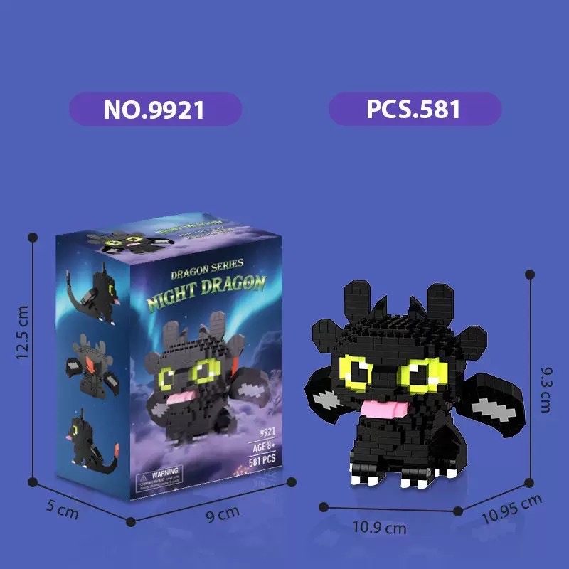 ตัวต่อนาโน เขี้ยวกุด Size XL - 9921 - 9922 - How to Train Your Dragon