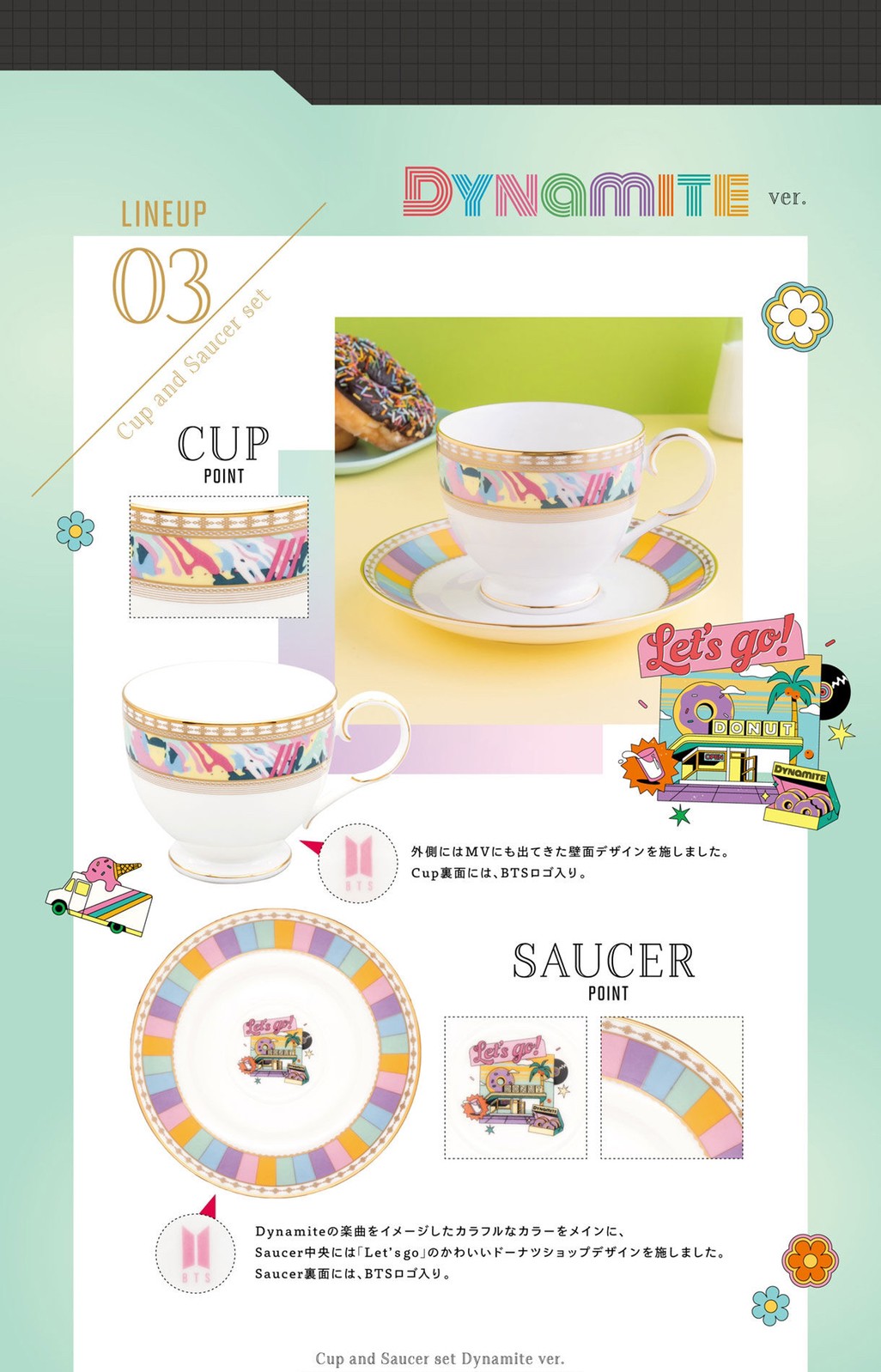 PRE-ORDER : Noritake Cup&Saucer set BTS Music Theme DNA ver./ MIC Drop ver. / Dynamite ver.