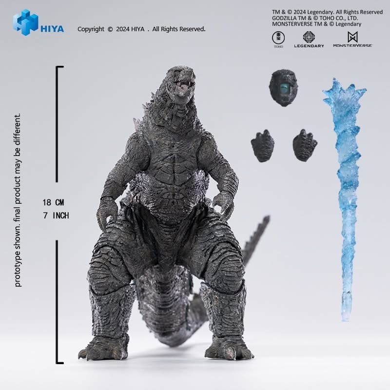 Pre-order : EXQUISITE BASIC+ Series Godzilla vs. Kong (2021) Heat Ray Godzilla Action Figure by Hiya Toys