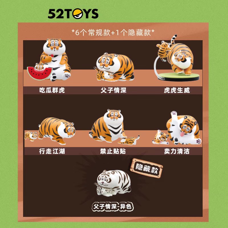 Fat Tiger Panghu & Baby Series 2 Don’t Go Home Play Outside by 52Toys (Set of 6+1secret)