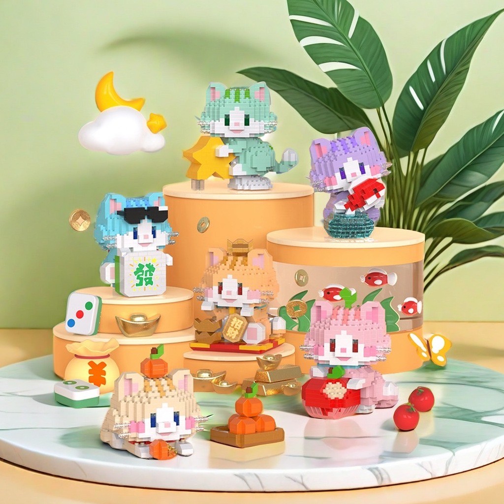 ตัวต่อนาโน Size L - Lele Brother 1208 - 1213 Good Luck Cat น้องแมวนำโชค