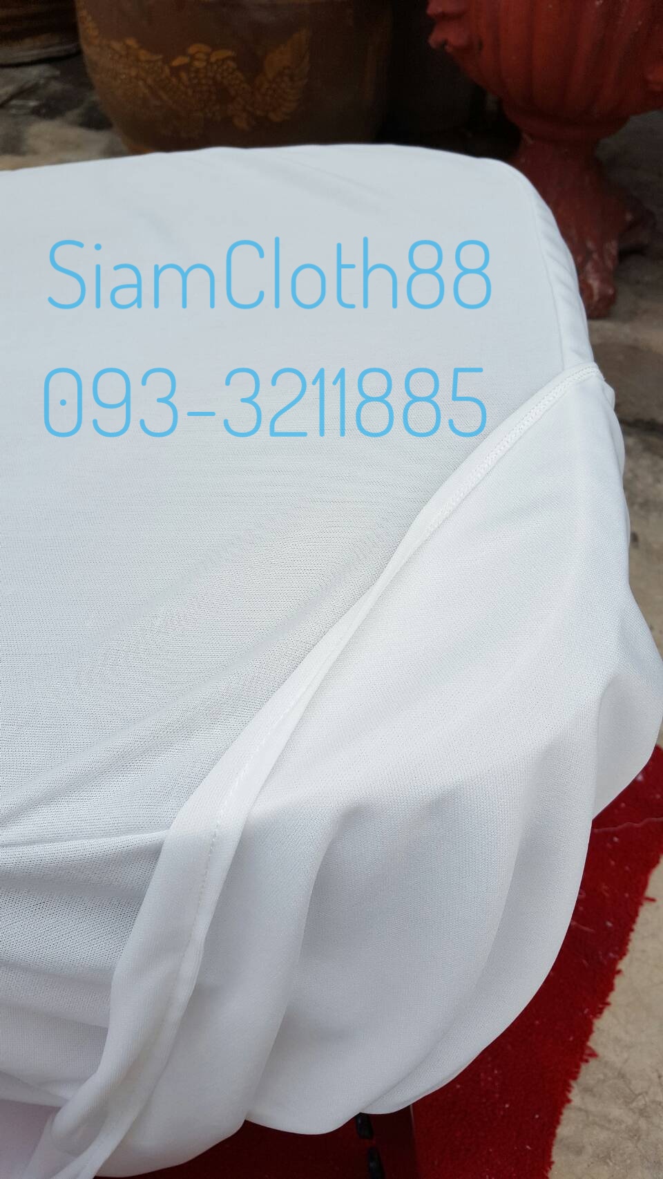 ผ้าคลุมเก้าอี้นวมเหล็ก ทรง A แบบ 2 จีบทวิสข้าง