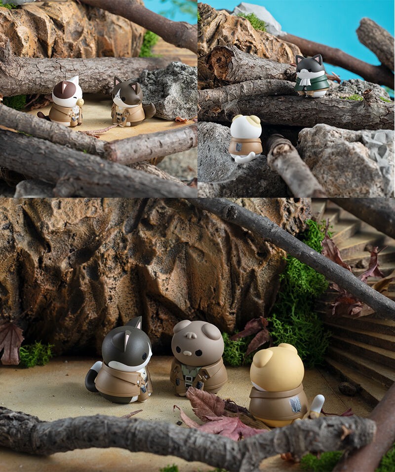 PRE-ORDER : MEGA CAT PROJECT Attack on Titan Nyanko Survey Corps Gathering Nyan! Set [Limited Benefits: Special Cat Can Mascot]