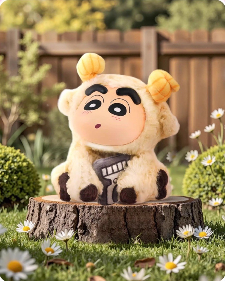 ตุ๊กตาพวงกุญแจ ชินจัง ลิขสิทธิ์แท้ - Crayon Shinchan Zuozuo Sitting Party Series Plush Keychain by Eaki