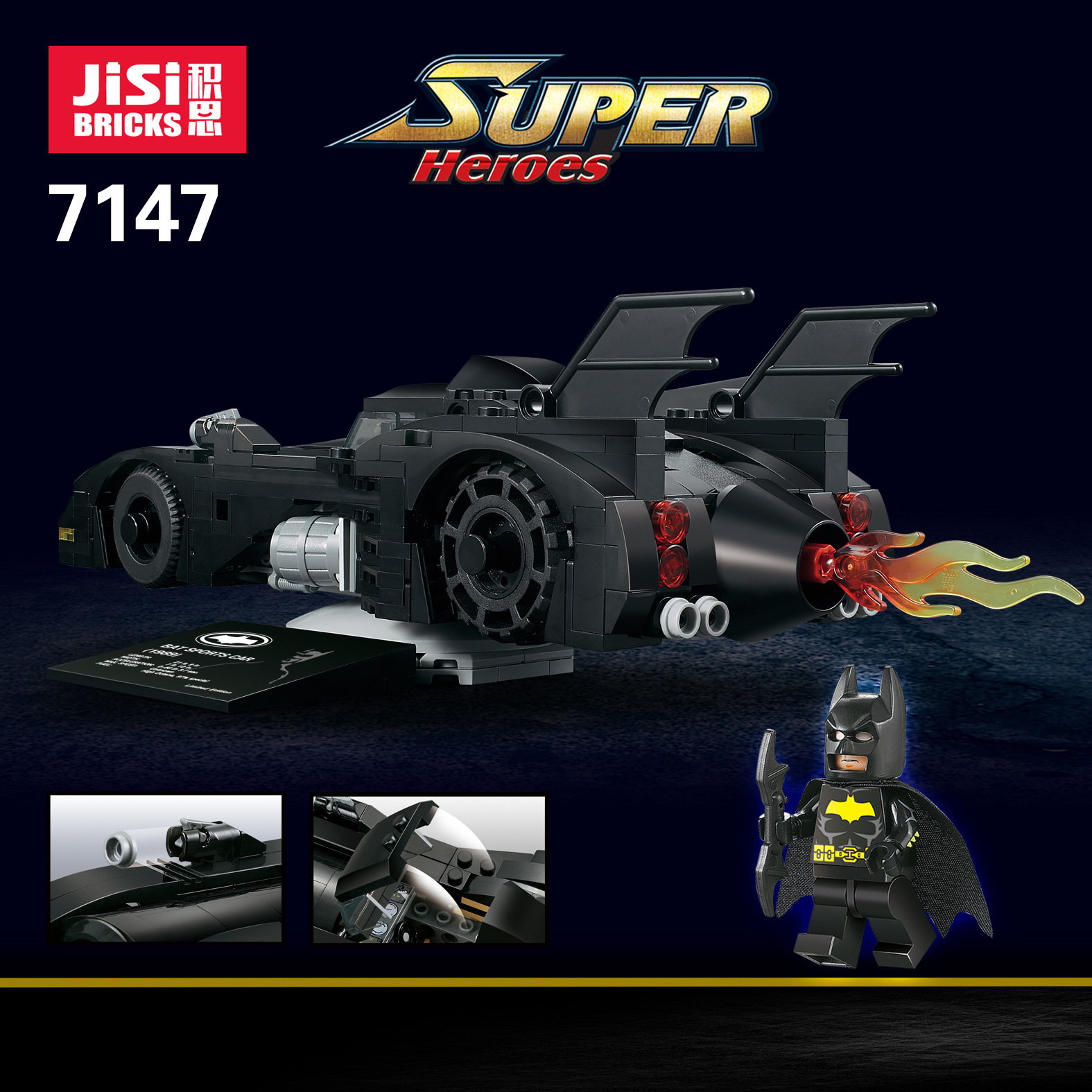 Jisi 7147 Batman Bat Sports Car 378pcs