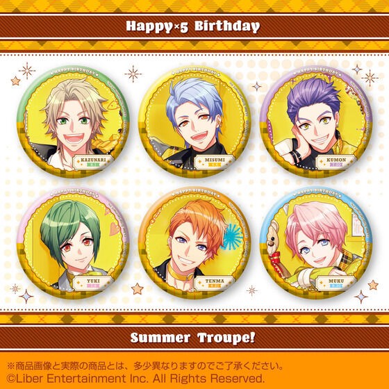 PRE-ORDER : A3! Hologram Can Badge ~Happy x 5 Birthday Summer Troupe!~