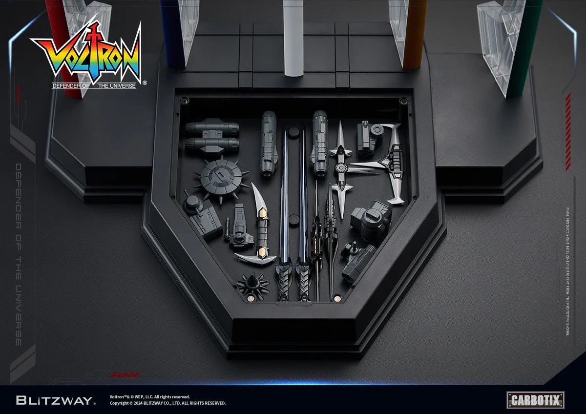 หุ่นยนต์ CARBOTIX - *Limited 1,000 pcs Worldwide* Carbotix Black Voltron & Base Complete Set by Blitzway (หุ่น+ฐาน+อาวุธเสริม) (มีกล่องน้ำตาล)